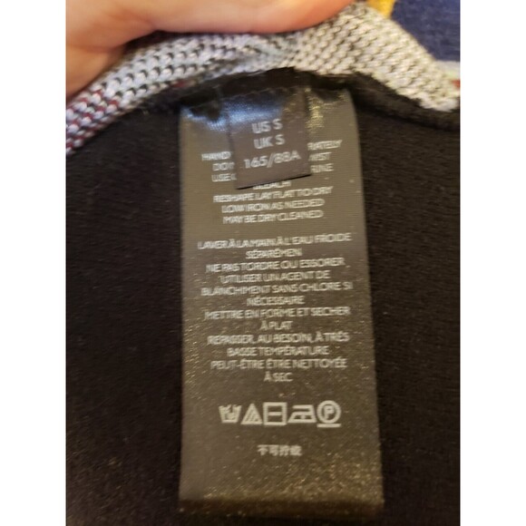 Anthropologie Maeve Scenic Min Sweater Dress Black Lavender Red Tan Motif Small - Picture 10 of 11